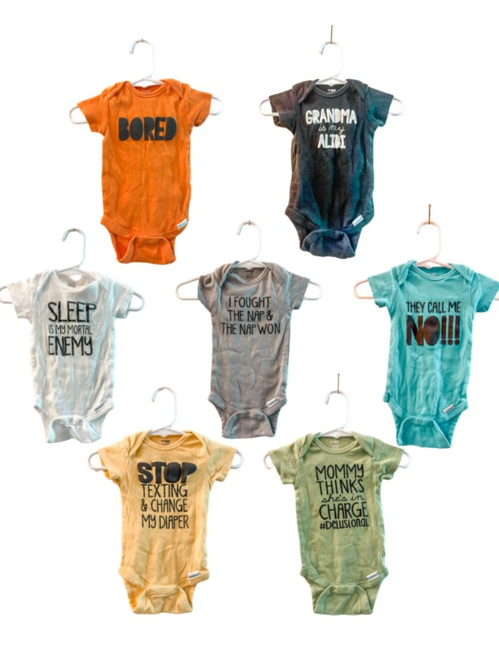 Silly Sayings Baby Onesie Set of Seven (0-3M)